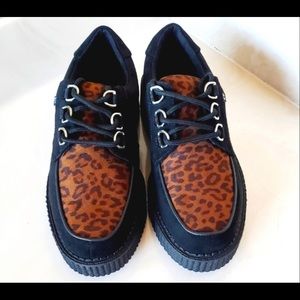 TUK Black and Brown Leopard Print Sneakers